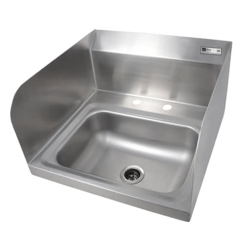 John Boos PBHS-W-1410-2DM-SSLR-X Pro-Bowl Wall Mount Hand Sink, 14 x 10" Bowl, with 4" Center Faucet Deck Mount, Less Faucet