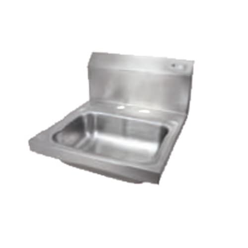 John Boos PBHS-W-1410-2DM-X Pro-Bowl Wall Mount Hand Sink, 14 x 10" Bowl, with 4" Center Faucet Deck Mount, Less Faucet