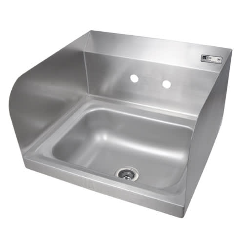 John Boos PBHS-W-1410-SSLR-X Pro-Bowl Wall Mount Hand Sink, 14 x 10" Bowl, with 4" Center Faucet Splash Mounts, Less Faucet