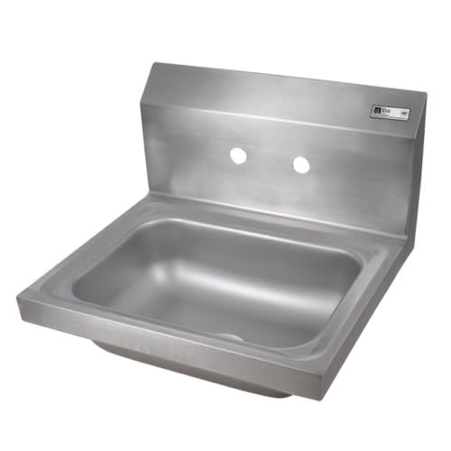 John Boos PBHS-W-1410-X Pro-Bowl Wall Mount Hand Sink, 14 x 10" Bowl, with 4" Center Faucet Splash Mounts, Less Faucet