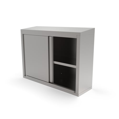 John Boos WCS-60-X 60" Enclosed Stainless Steel Wall Cabinet with Sliding Doors