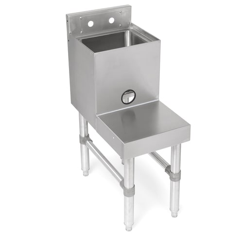 John Boos UBBS-2118-X 18" x 21" Blender Station with 10" x 8" Dump Sink and Blender Station on Front