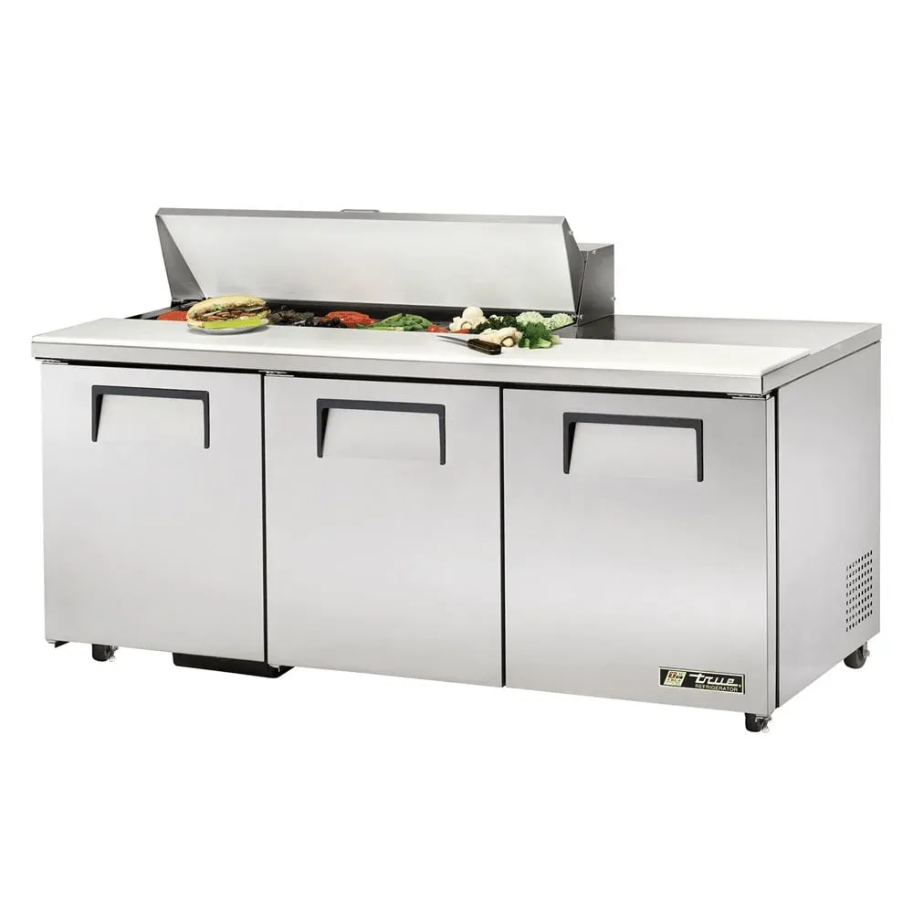 True TSSU-72-12-ADA-HC 72" Sandwich/Salad Prep Table w/ Refrigerated Base, Silver