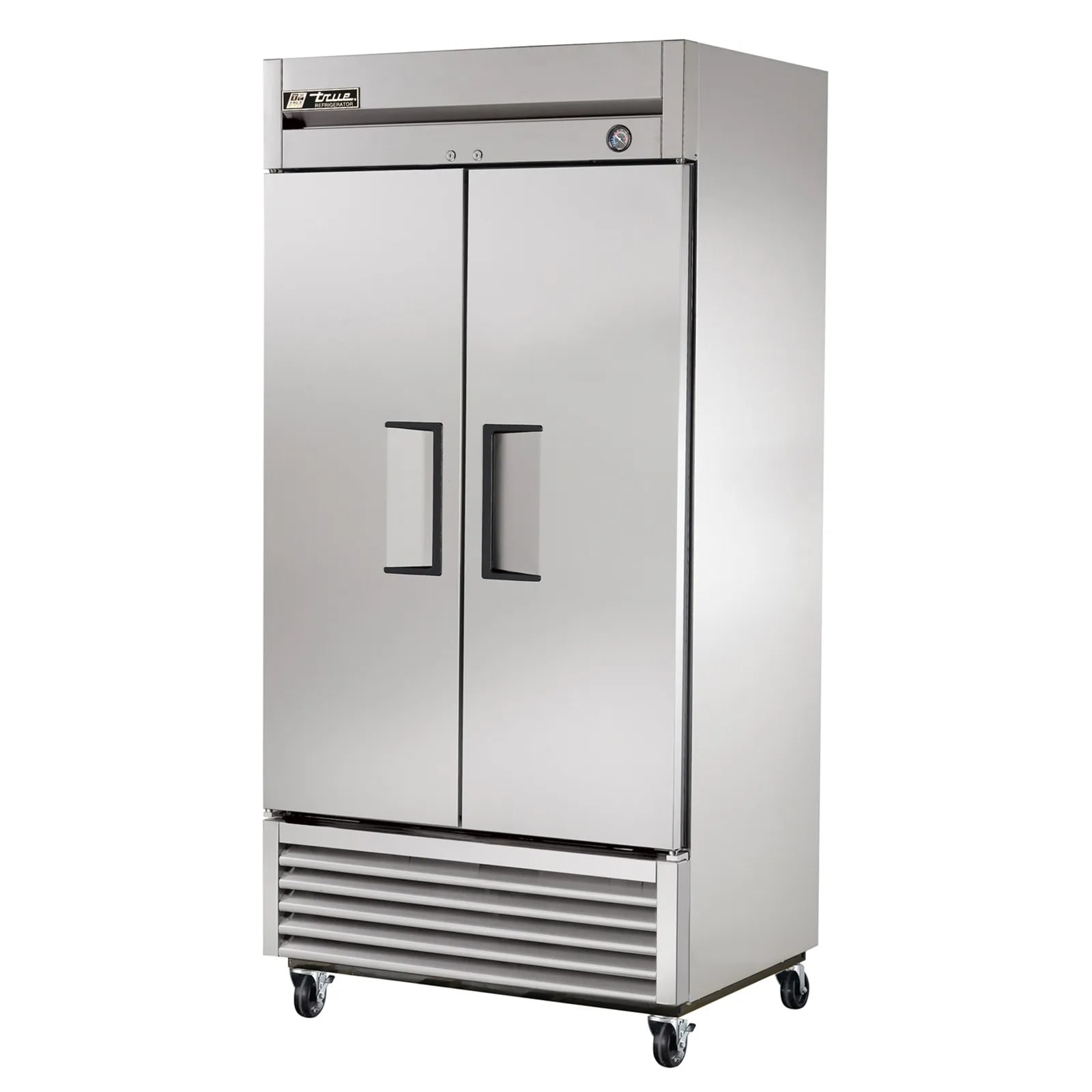 True T-35-HC 40" Stainless Steel Reach-In Two Section Solid Swing Door Refrigerator, Silver