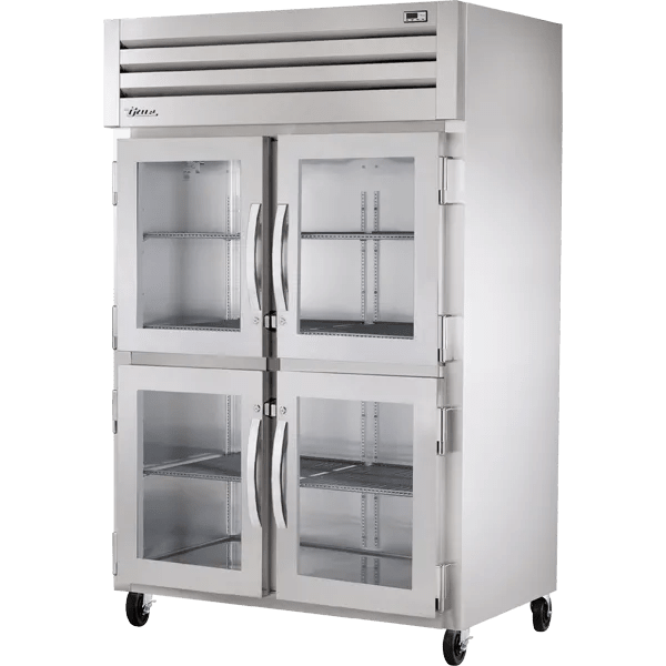 True STR2R-4HG-HC 52 3/5" Stainless Steel Two Section Reach-In Refrigerator, Silver