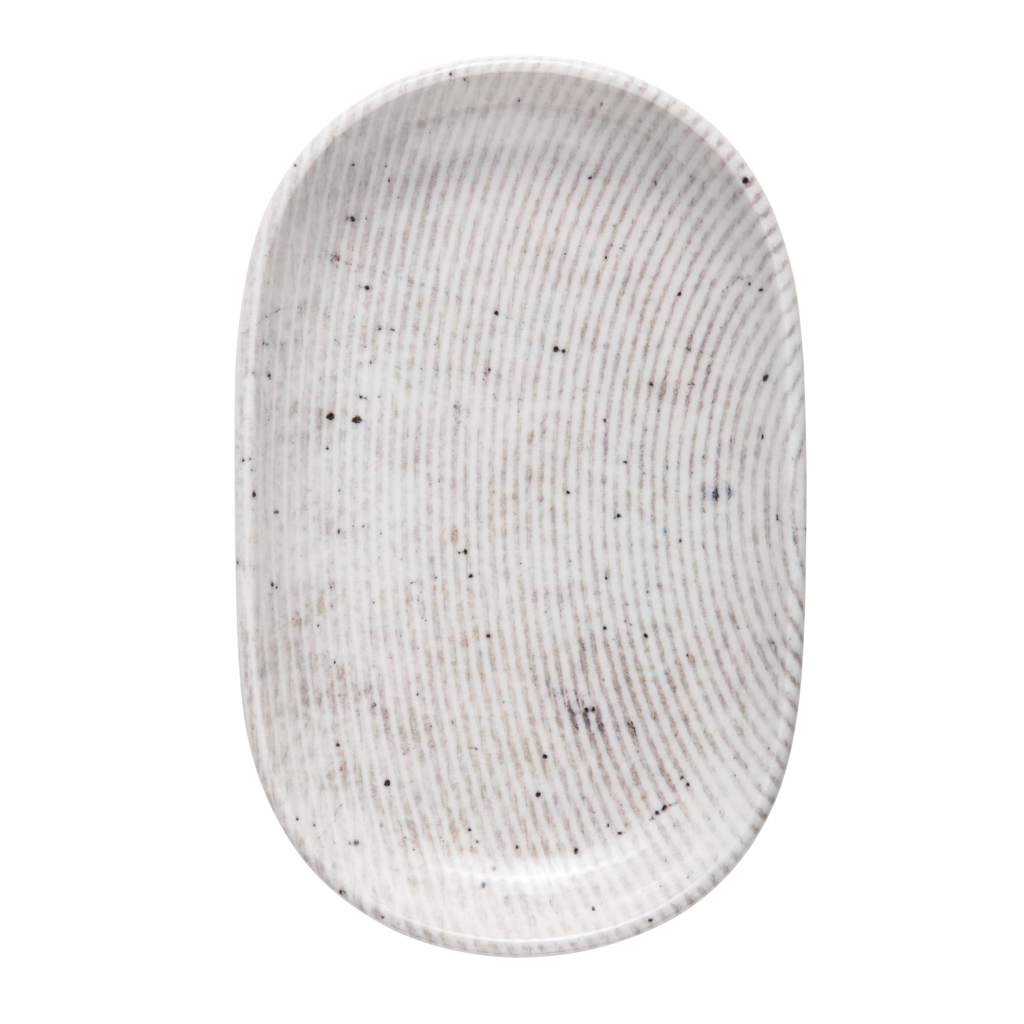 Mikasa 5315878 Brulee Grigio 5.6" x 3.6" Oval Brown Coupe Rim Platter