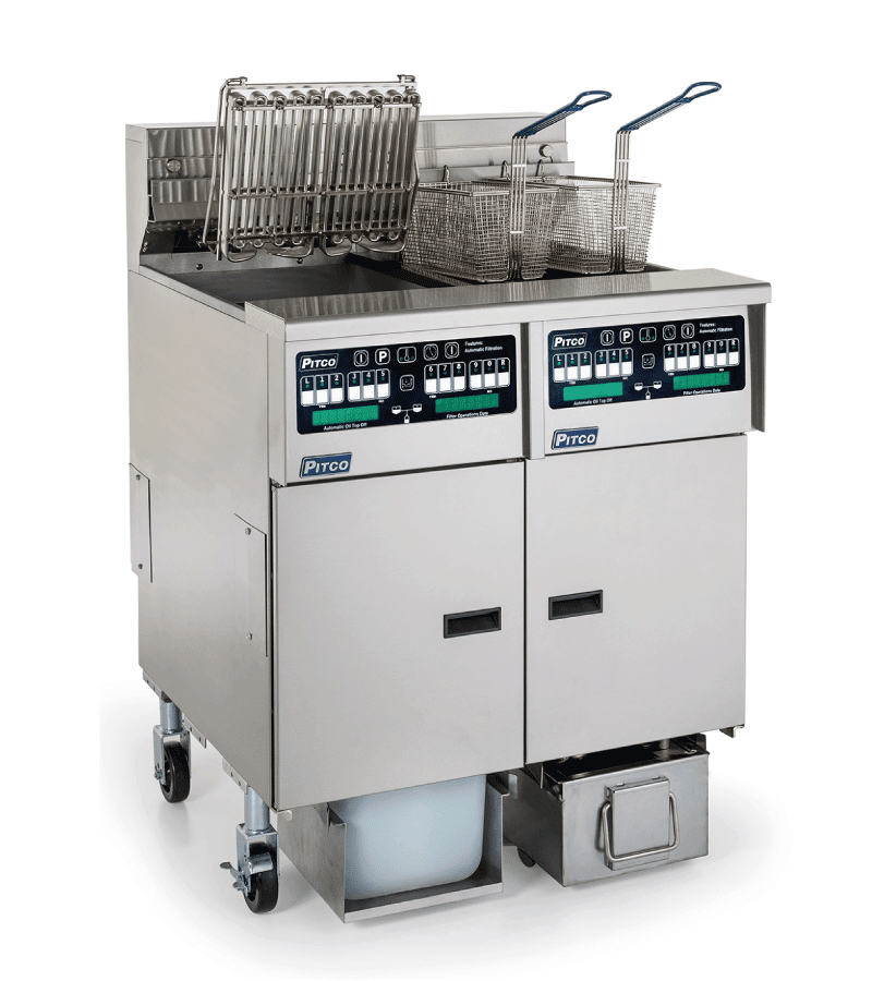 Pitco® SELV14C/14T-2/FD Solstice™ Reduced Oil Floor Fryer, (3) Fryers, 30 & 15 lb. Tanks, 240V/3PH