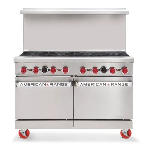 American Range AR-8-DSB 48" Restaurant Range with 8 Burners and 2 Storage Bases