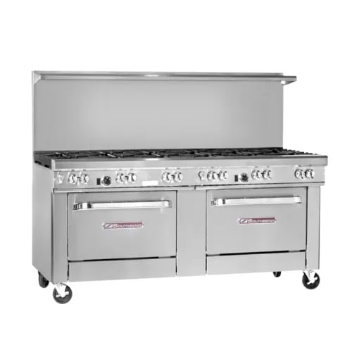Southbend 4725DD-3CL Ultimate Range, gas, 72", 3 non-clog burners front, 2 pyromax burners rear right, standard grates, 36" charbroiler, left, 2 standard oven base, 365,000 BTU