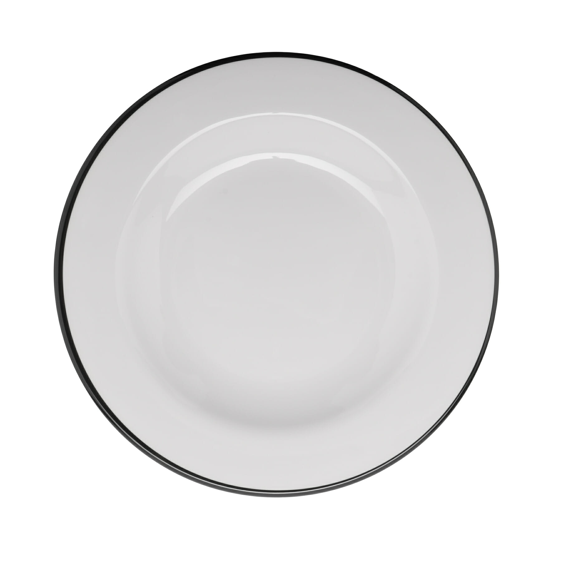 G.E.T. Enterprises B-220-W/BK Settlement Bistro oz. Round White/Black Melamine Bowl