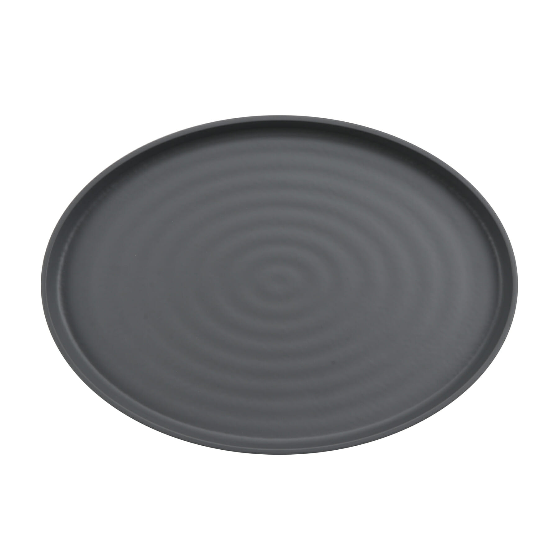 G.E.T. RO-1410-GRM/BKM Roca Matte 14 in. Oval Gray Matte / Black Matte Melamine Platter