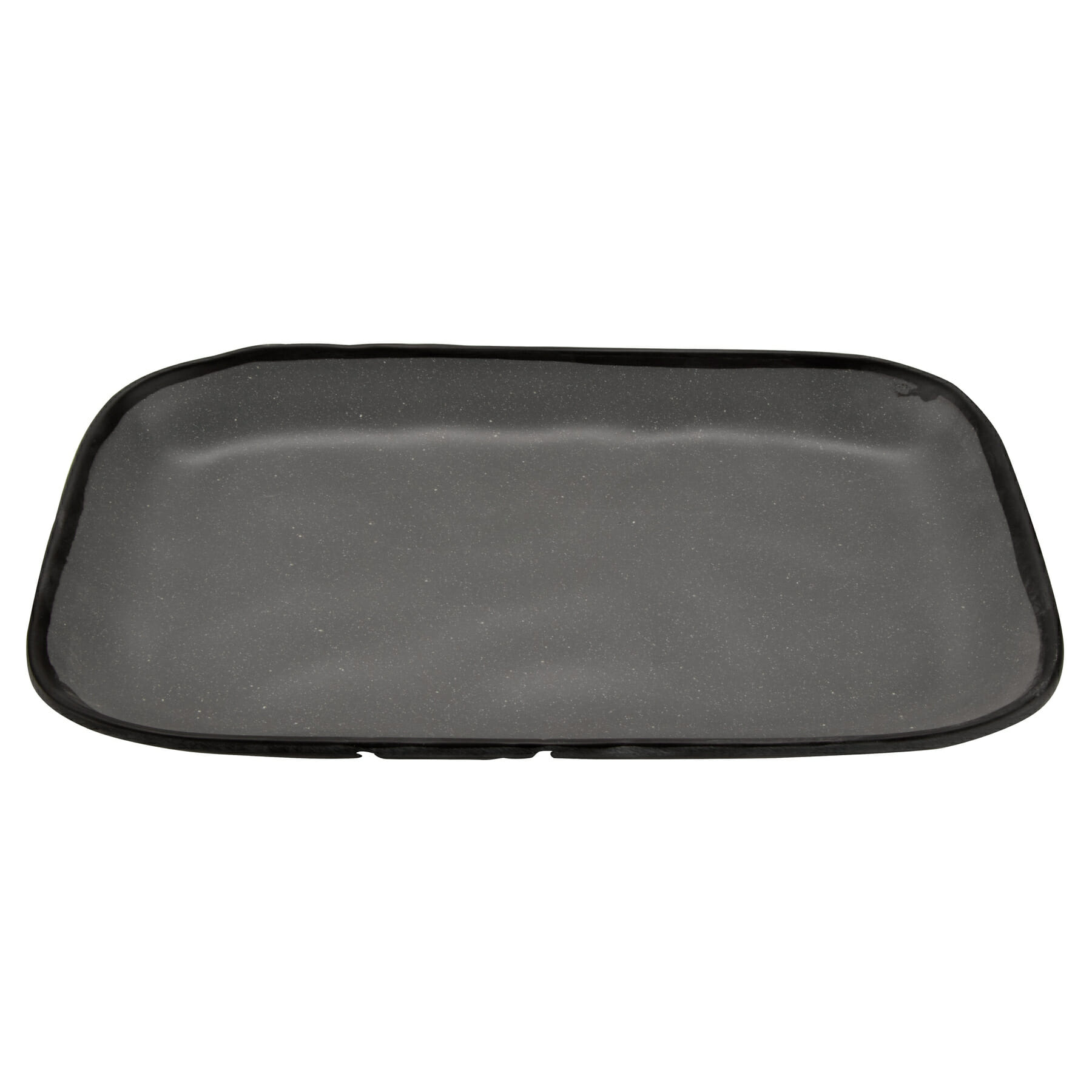 G.E.T. Enterprises CS-1170-GR Pottery Market Matte 12 in. Round Speckled Gray Melamine Plate