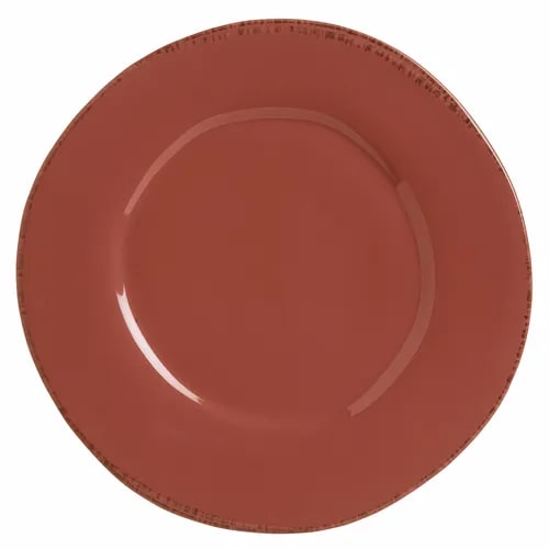 Libbey FH-504R Farmhouse® 12" Round Barn Red Wide Rim Plate