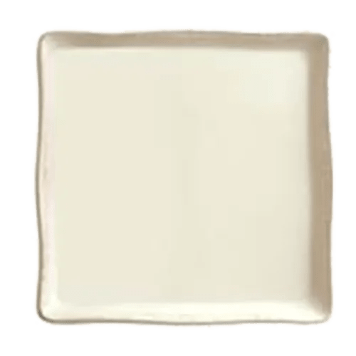 Libbey FH-1010 Farmhouse® 10" Square Cream White Coupe Platter