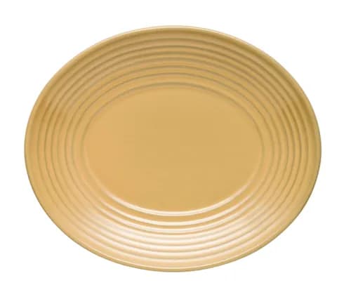 Libbey 109751 Canyonlands 12.125" x 10.125" Oval Tan Terracotta Wide Rim Platter