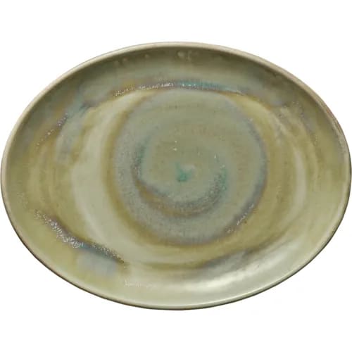 Libbey 801223141000104 Heart & Soul 12" x 9.41" Oval Thyme Coupe Platter