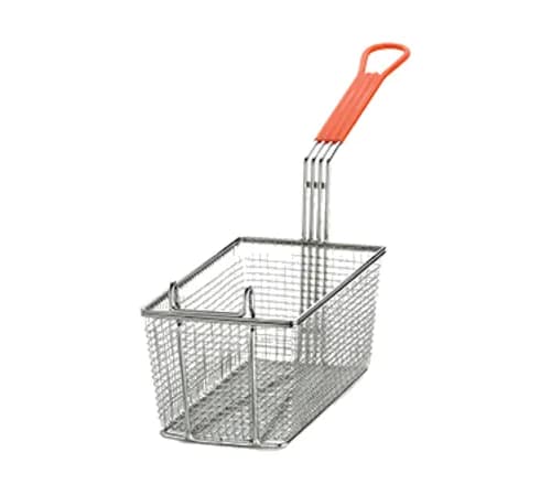 TableCraft Products 43 Rectangular Fryer Basket, Orange Handle