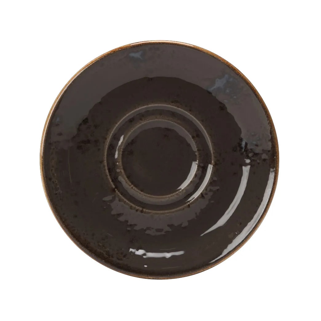 Steelite 11540225 Steelite Performance Craft Grey Double Well Saucer D 6.5" H 0.75" 36/Case
