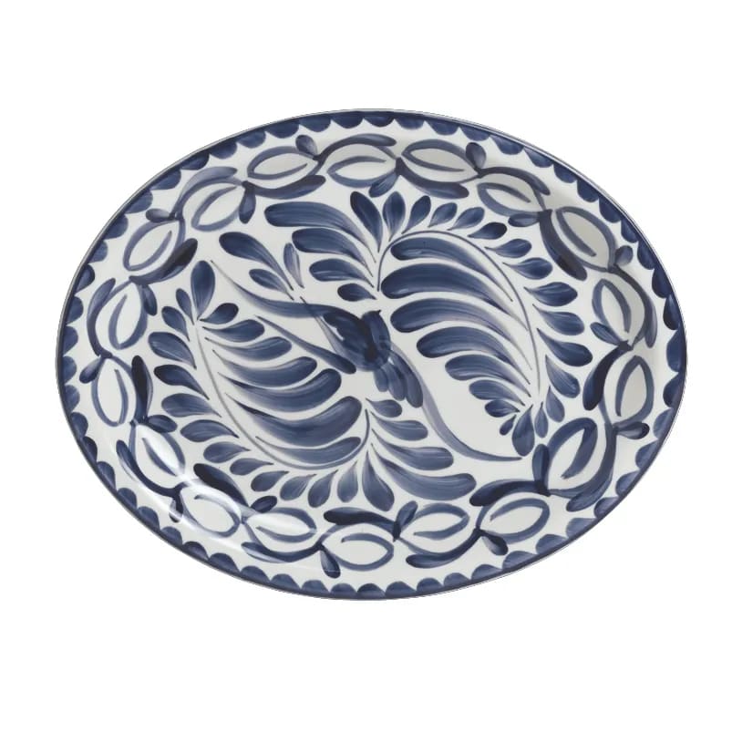 Steelite A120P245 Anfora Puebla Blue Platter Oval Narrow Rim D 13.5" W 10.75" 12/Case