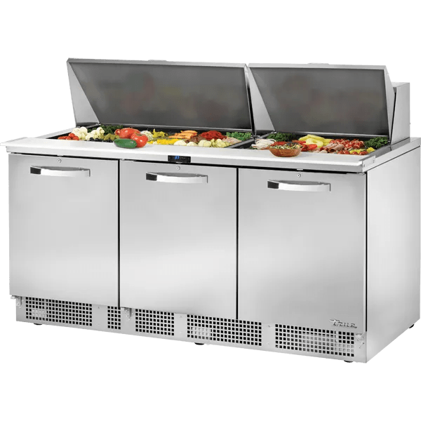 True TFP-72-30M~SPEC3 72" Sandwich/Salad Prep Table w/ Refrigerated Base, Silver