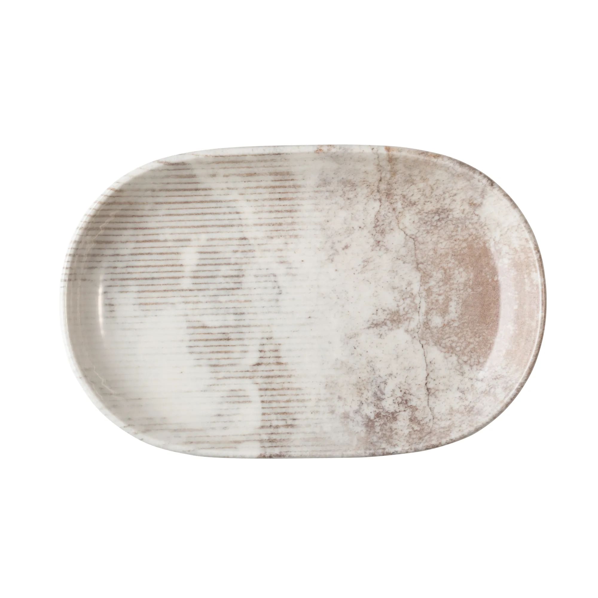 Mikasa 5316101 Creme Atlanta 9.2" x 6" Oval Brown Coupe Rim Platter