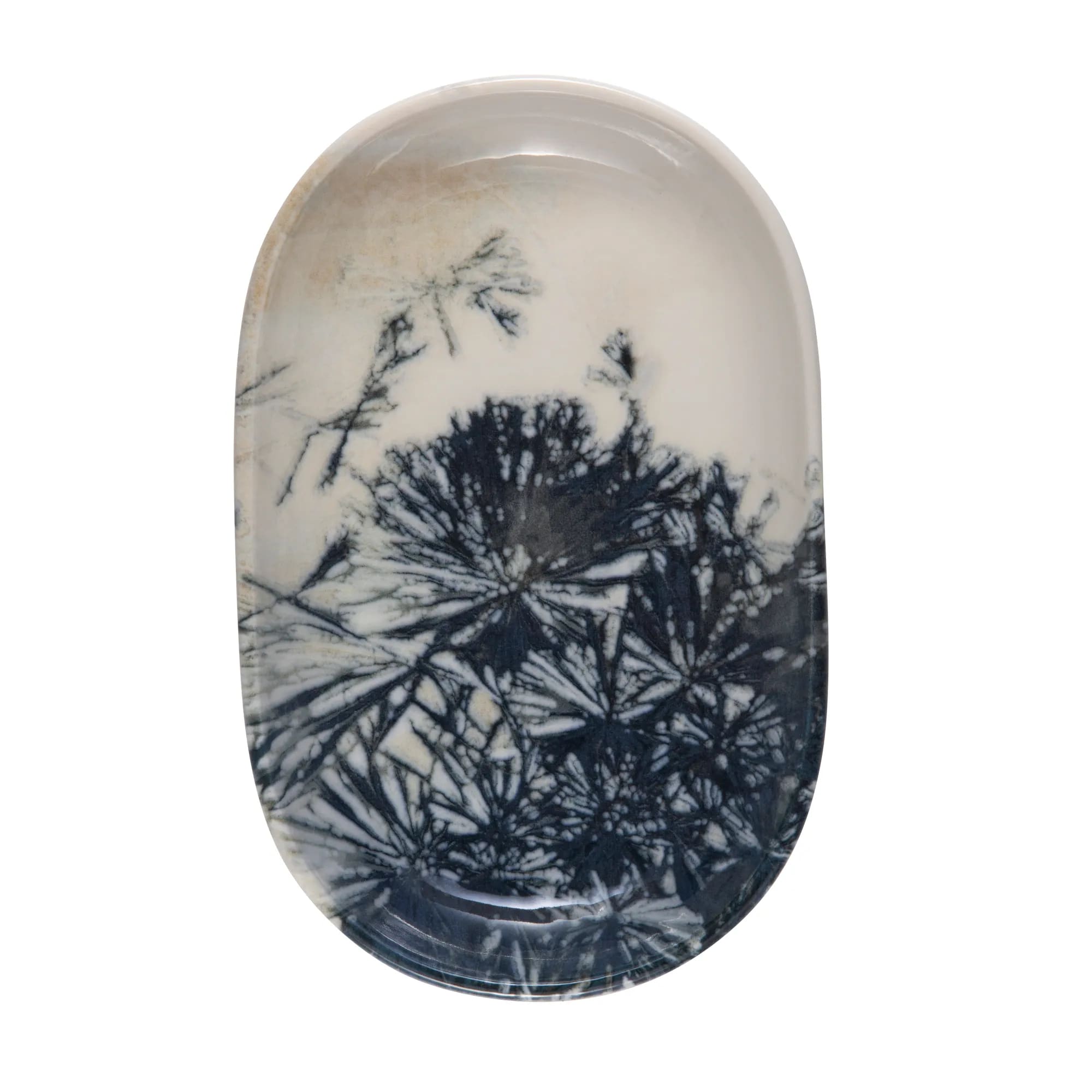 Mikasa 5316116 Azure Aventurin 13.125" x 8.444" Oval Blue Coupe Rim Platter