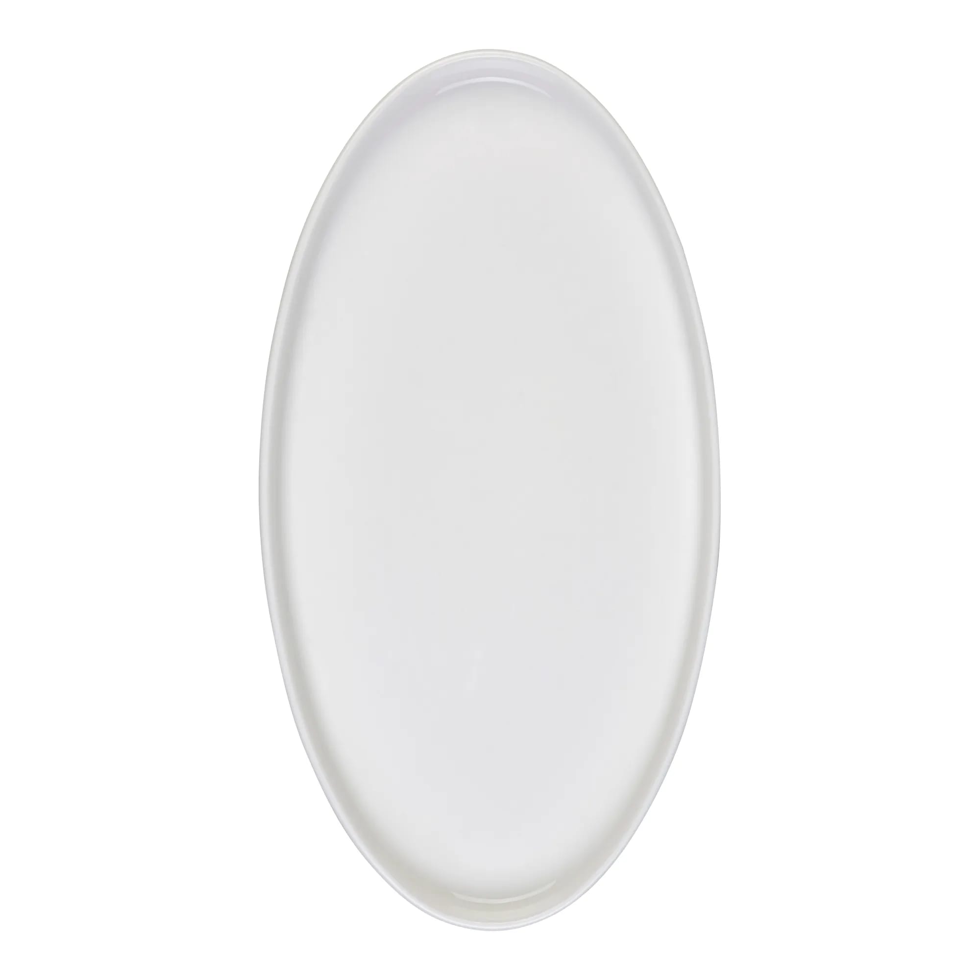 Mikasa 5320446 Foundation Stolt 12.6" x 6.8" Oval White Raised Rim Platter