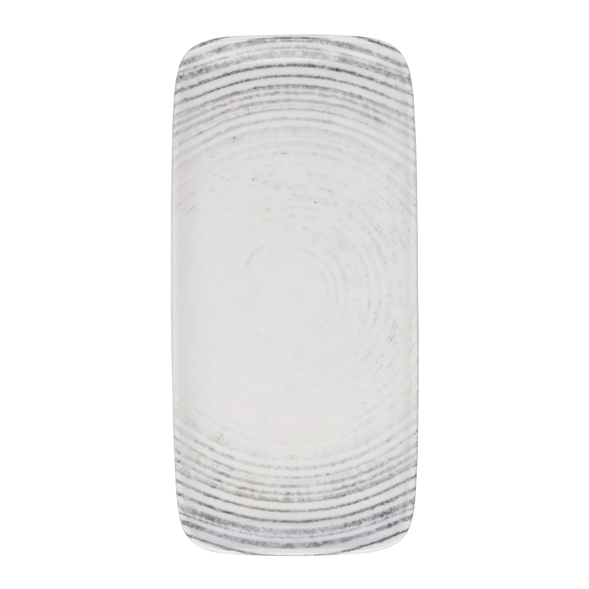 Mikasa 5315877 Smoke Marmol 13.5" x 6.43" Rectangle Black Coupe Rim Platter