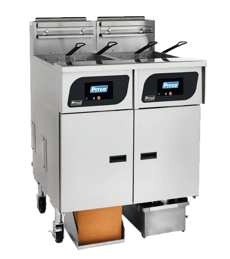Pitco® SSHLV14C-2/14T/FD Solstice Supreme™ Reduced Oil Floor Fryer, (3) Fryers, Dual 32 & 17 lb. Tanks, LP Gas