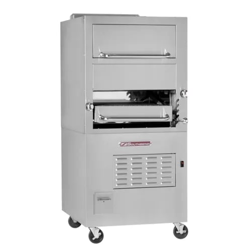 Southbend P32C-32B 32" Platinum Series Single-Deck Radiant Broiler with Warming Oven and Cabinet Base, Natural Gas