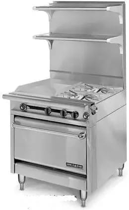 American Range HD34-17TG-1FT-1C 34" Medallion Series Heavy-Duty French Top Range with Thermostatic Griddle and Convection Oven, Natural Gas