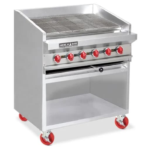 American Range ADJF-72 72" Adjustable Floor Charbroiler, LP Gas