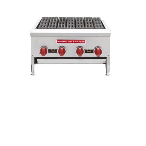 American Range ARRB-24 24" Radiant Countertop Charbroiler with (4) Burners, Natural Gas