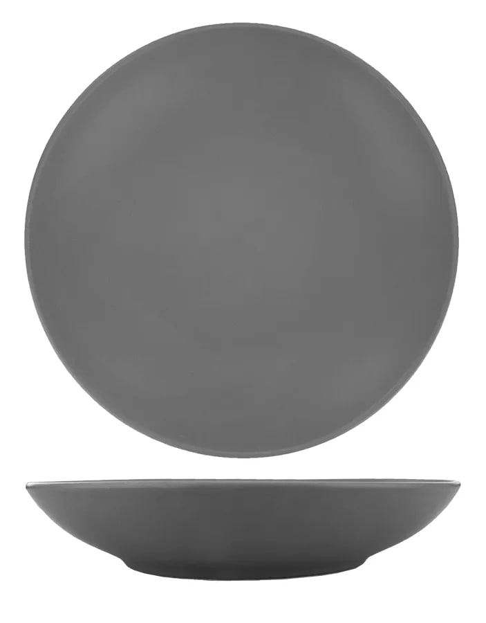 International Tableware TN-110-MG Torino Porcelain Matte Grey Pasta Bowl (40oz)