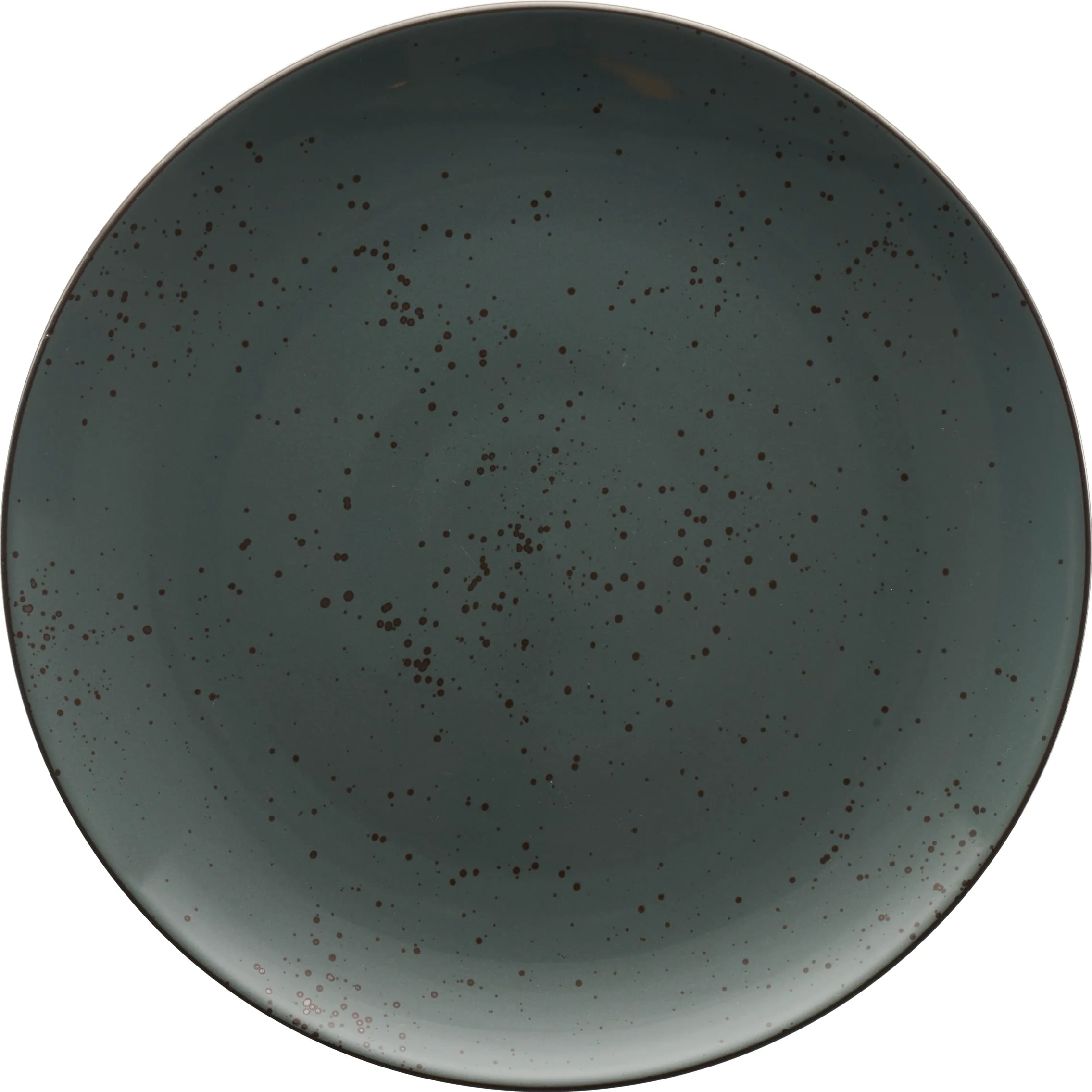 International Tableware SH-21-LN Splash Stoneware Lunar Blue w/Dark Brown Plate 12"