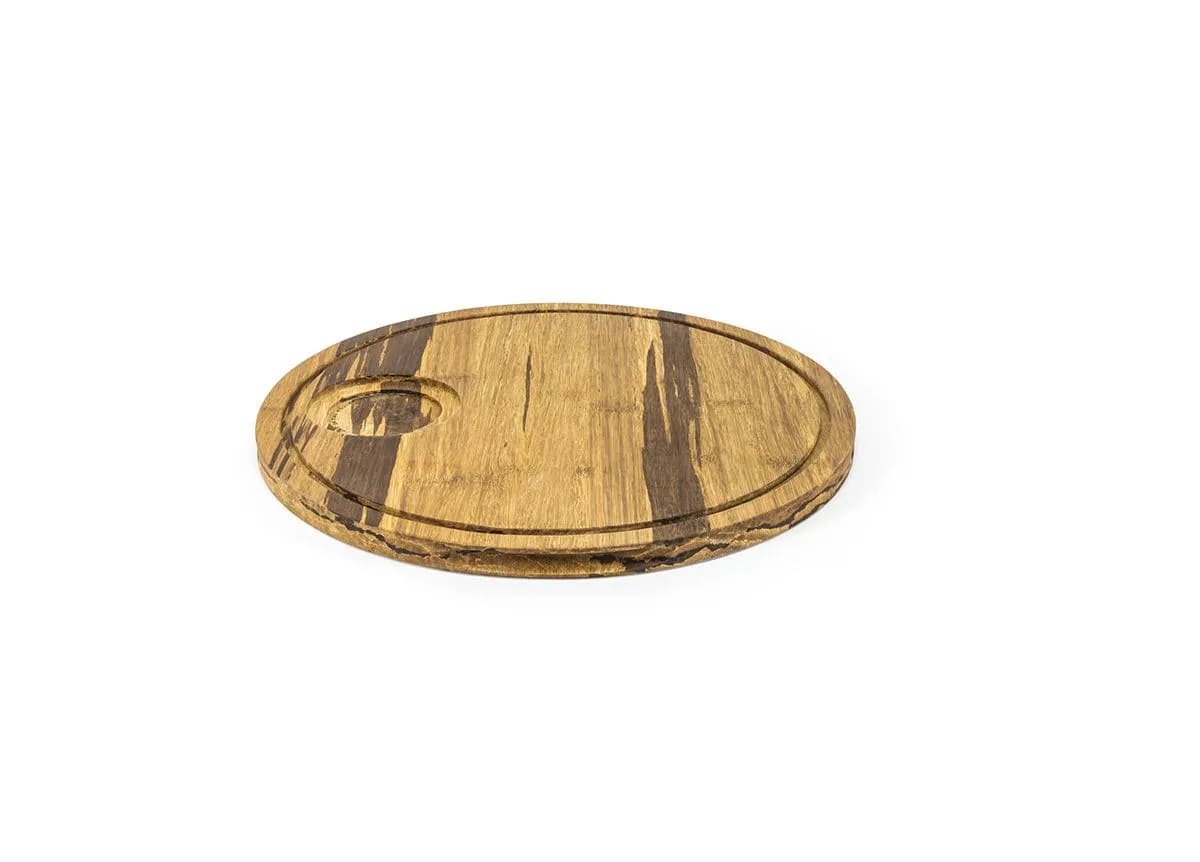 Front of the House SPT054MUB21 12" Round Reversible Crushed Bamboo Board