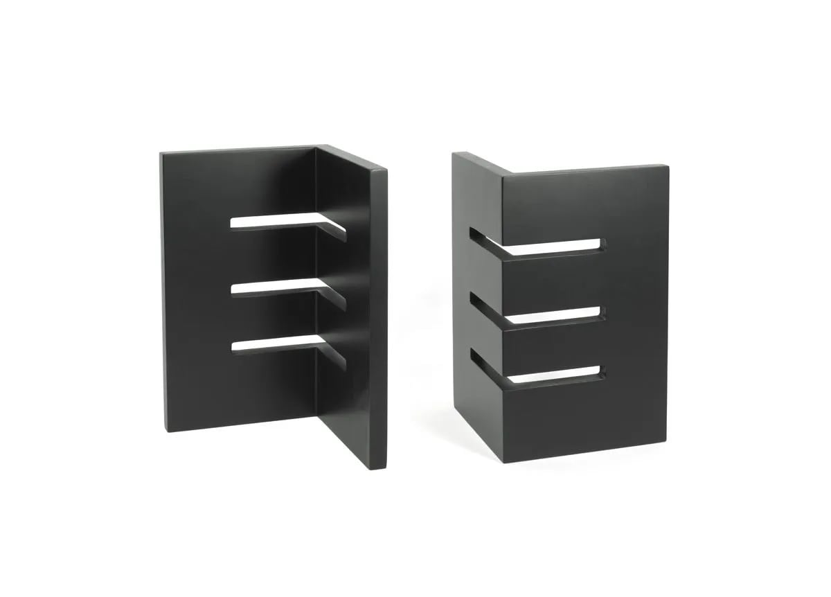 Front of the House BHO144BKB20 13" Bamboo L Slotted Riser - Set of 2 - Black