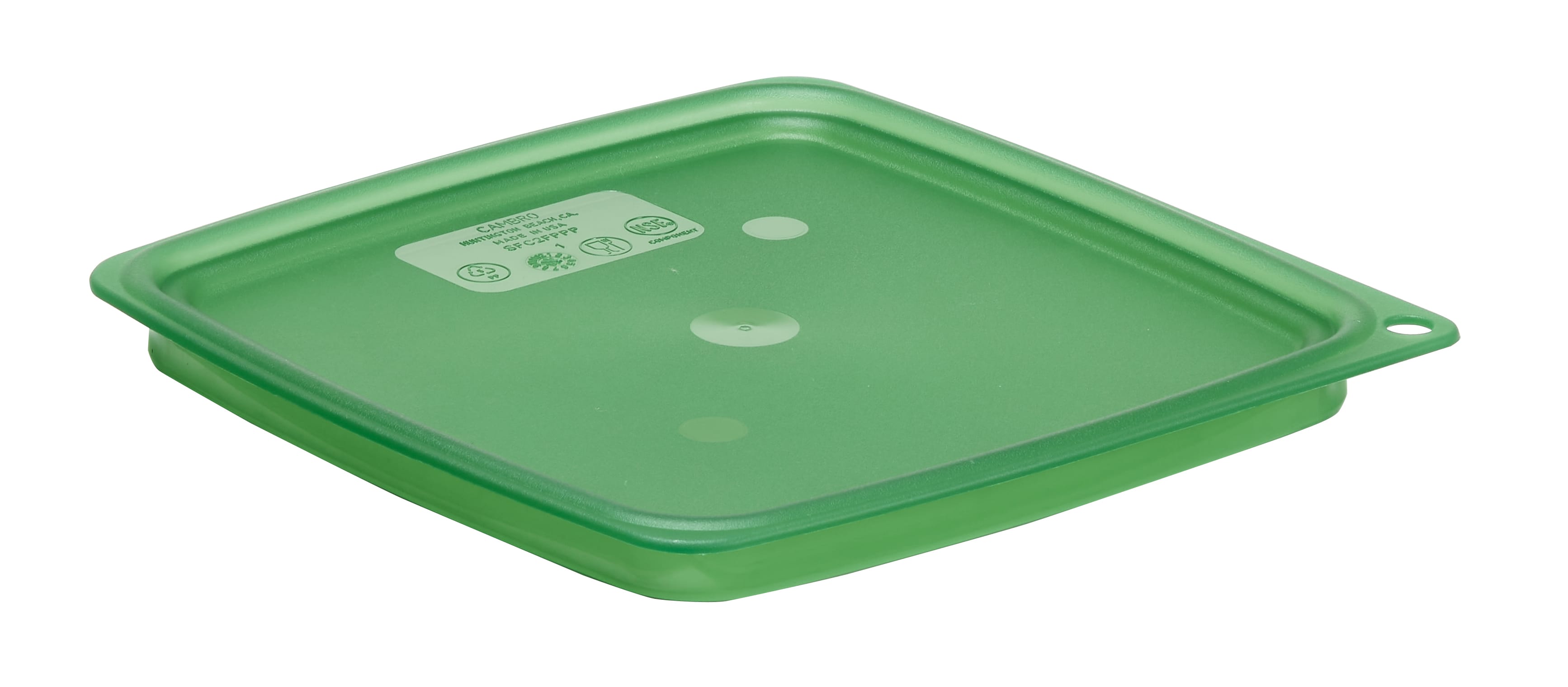 Cambro SFC2FPPP265 CamSquares FreshPro 2 and 4 Qt. Green Square Polypropylene Food Storage Container Lid