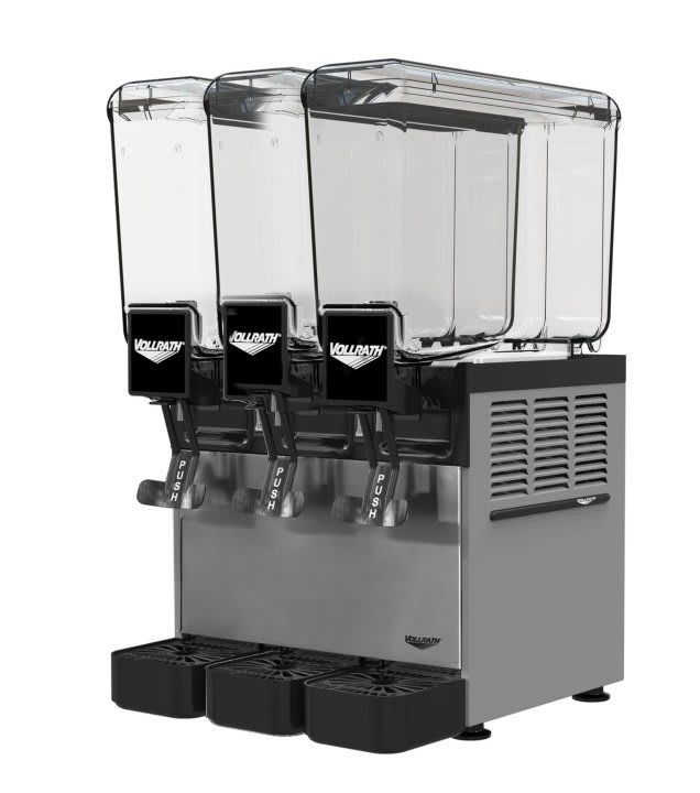 Vollrath VBBC3-37-A Refrigerated Beverage Dispenser with (3) 2.1-Gallon Bowls and Agitator Circulation