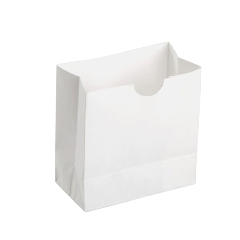 American Metalcraft SBW3 3-3/8" x 1-3/4" x 3-1/2" White Disposable Mini Snack Bag