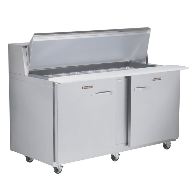 Traulsen UPT6024-LR Dealer's Choice 60" 2-Door Refrigerated Sandwich Prep Table