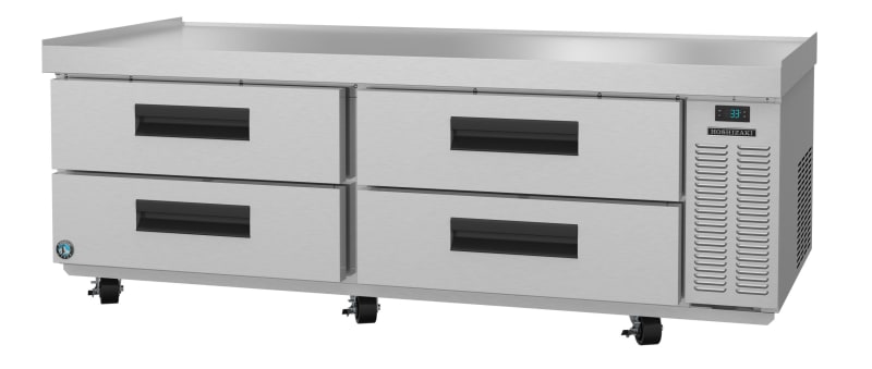 Hoshizaki CR72A Refrigerator, Two Section Chef Base Prep Table, Stainless Drawers