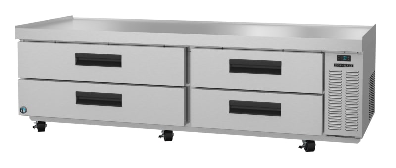 Hoshizaki CR85A Refrigerator, Two Section Chef Base Prep Table, Stainless Drawers