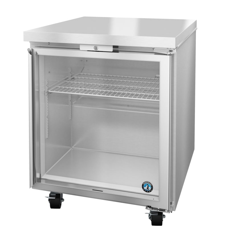 Hoshizaki UF27B-GLP01 Freezer, Single Section Undercounter, Full Glass Door