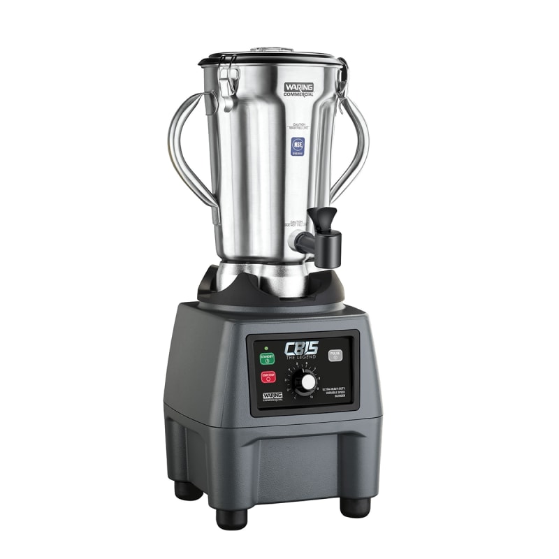 Waring® CB15VSF The Legend Stainless Steel Dial Food Blender with Spigot, 3.75 HP, 128 Oz.