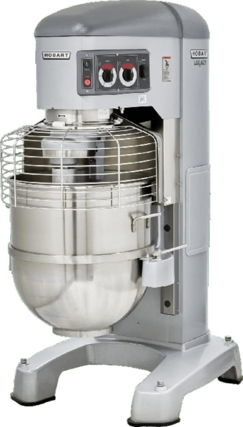 Hobart Legacy HL1400-1STD 140 Qt. Planetary Floor Mixer with Bowl, Beater, Dough Hook, and Bowl Truck, 200-240V/3-Ph