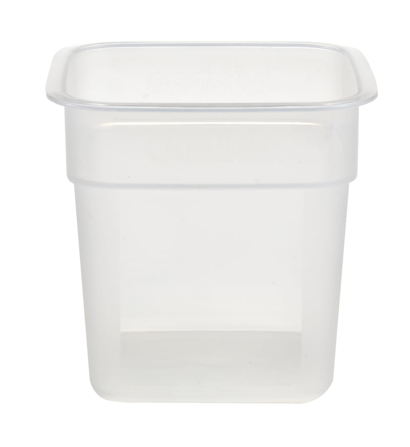 Cambro 1SFSPROPP190 CamSquares FreshPro 1 Qt. Translucent Square Polypropylene Food Storage Container