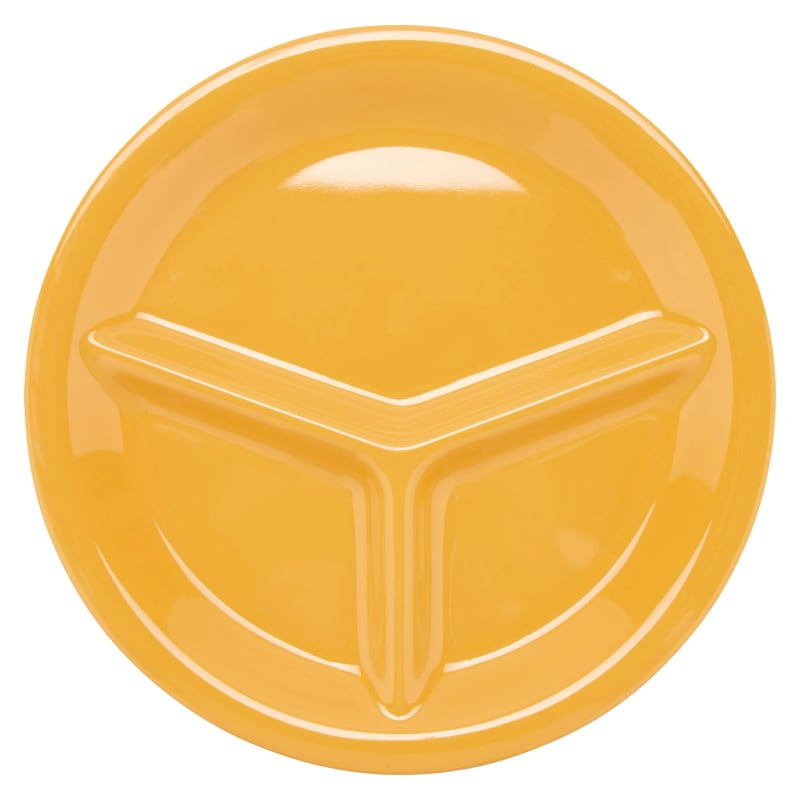 G.E.T. Enterprises CP-10-TY Diamond Mardi Gras 10-1/4" Round Tropical Yellow Melamine Plate