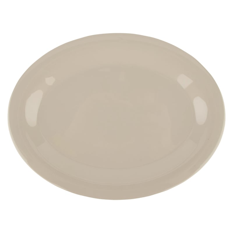 G.E.T. Enterprises OP-950-DI Diamond Ivory 9-1/2" Oval Diamond Ivory Melamine Platter
