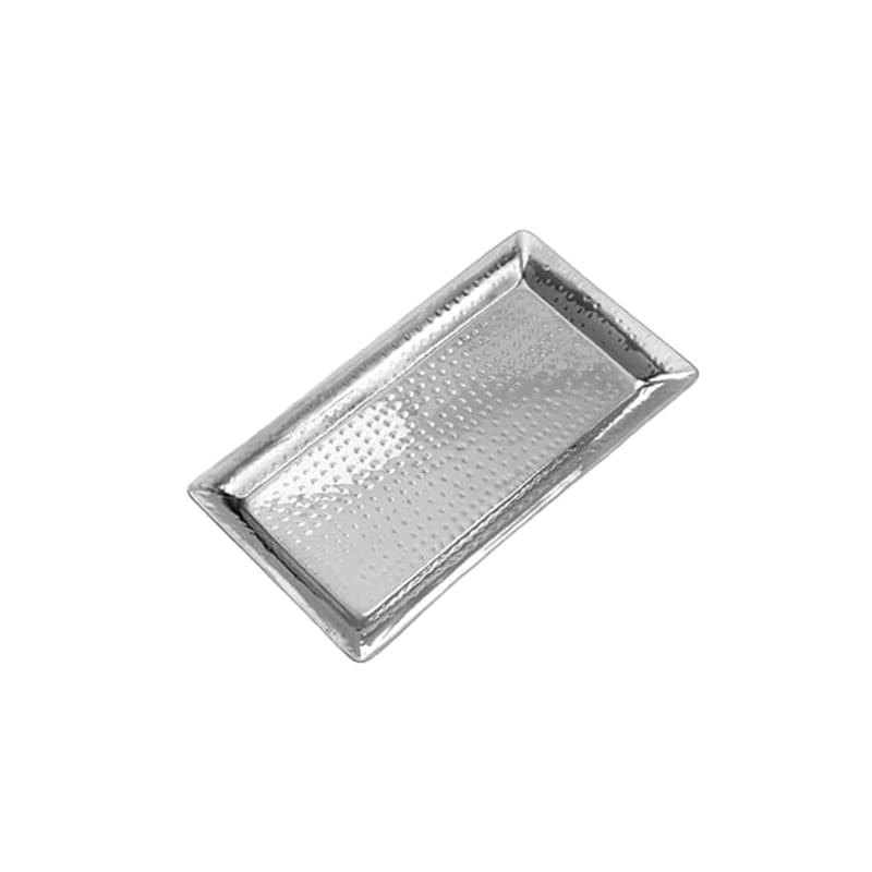 American Metalcraft HMRT814 14-1/8" x 7-3/8" Hammered Stainless Steel Serving Tray